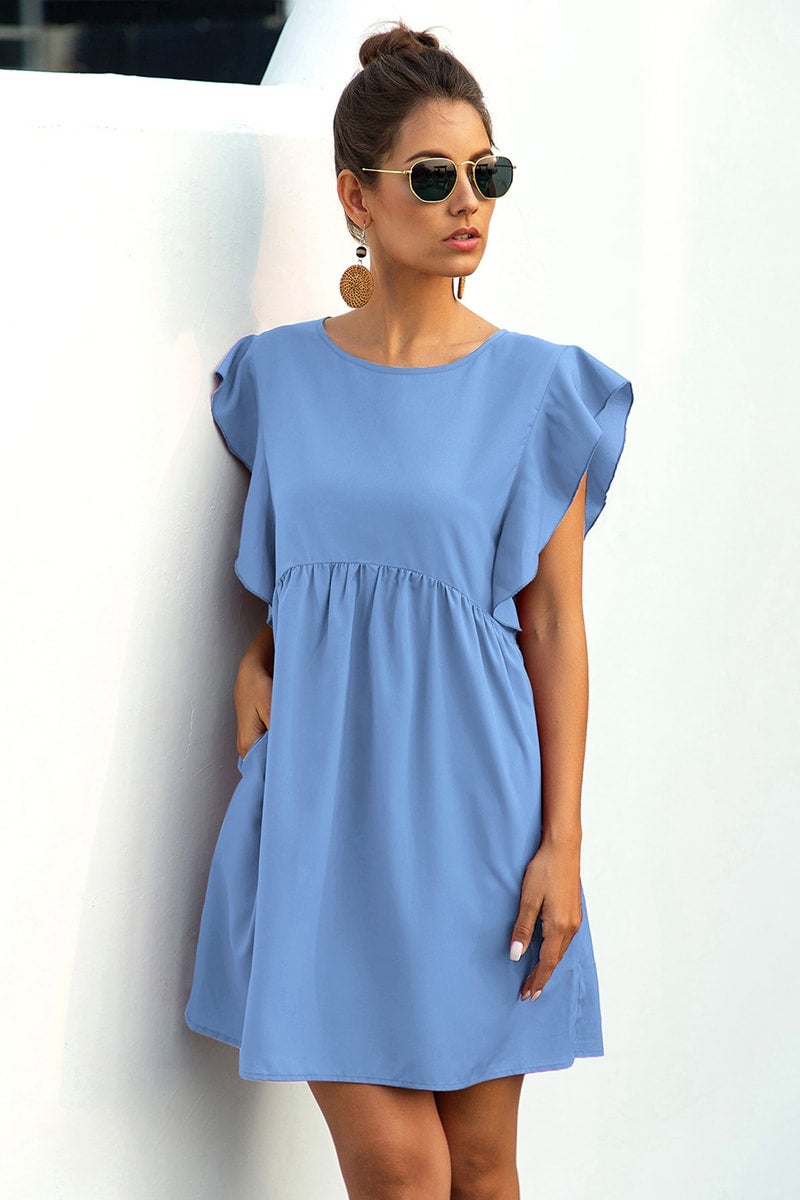 Baby blue peplum dress online